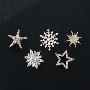High-Grade Crystal Hexagram Brooch Lapel Pin Corsage