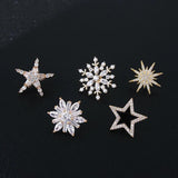 High-Grade Crystal Hexagram Brooch Lapel Pin Corsage