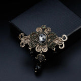 Vintage Algeria Morocco Jewelry Crystal Bohemia Brooch