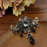 Vintage Algeria Morocco Jewelry Crystal Bohemia Brooch