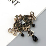 Vintage Algeria Morocco Jewelry Crystal Bohemia Brooch