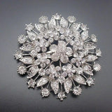 68MM Floral Rhinestone Brooch Pin - Wedding Jewelry