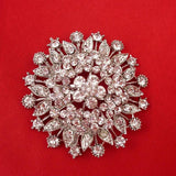 68MM Floral Rhinestone Brooch Pin - Wedding Jewelry