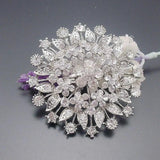 68MM Floral Rhinestone Brooch Pin - Wedding Jewelry