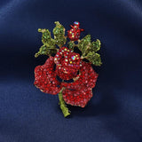 Women Large Crystal Flower Brooch Lady Party Pins Corsage