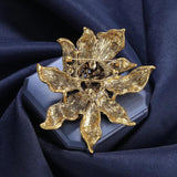 Women Large Crystal Flower Brooch Lady Party Pins Corsage