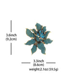 Women Large Crystal Flower Brooch Lady Party Pins Corsage