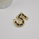 5 Leather Number Brooches Crystal Rhinestone Star Gift