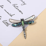 Dragonfly Brooch Pin Abalone Shell Inlaid Cartoon Corsage