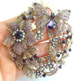 Elegant Amethyst Rhinestone Butterfly Brooch for Women