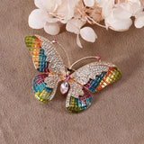 Elegant Amethyst Rhinestone Butterfly Brooch for Women