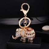 Enamel Elephant Keychain Crystal Animal Bag Pendant Keyrings
