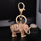 Enamel Elephant Keychain Crystal Animal Bag Pendant Keyrings