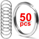 10-50pcs 25/30mm Stainless Steel Key Rings Split Rings Keyring DIY Findings