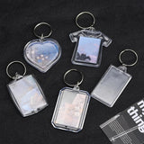 Clear Acrylic Picture Keychain - DIY Insert Photo Split Key Ring Frame