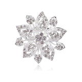 Gold Rhinestone Flower Brooch for Women