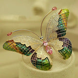 Yellow Zircon Crystal Butterfly Brooch