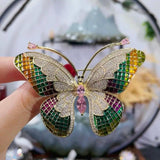 Yellow Zircon Crystal Butterfly Brooch