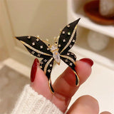 Yellow Zircon Crystal Butterfly Brooch