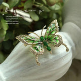 Yellow Zircon Crystal Butterfly Brooch