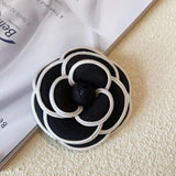 Fabric Camellia Flower Brooch Pins Crystal Corsage Wedding Brooches