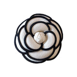 Fabric Camellia Flower Brooch Pins Crystal Corsage Wedding Brooches