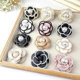 Camellia Pearl Tassel Flower Brooch Pin Women Clothing Jewelry Accessories