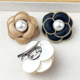 Camellia Pearl Tassel Flower Brooch Pin Women Clothing Jewelry Accessories