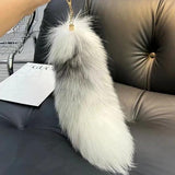 Real Fox Fur Tail Keychain Wolf Tail Fur Tassel Bag Charm Tag