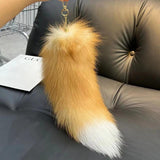 Real Fox Fur Tail Keychain Wolf Tail Fur Tassel Bag Charm Tag