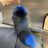 Real Fox Fur Tail Keychain Wolf Tail Fur Tassel Bag Charm Tag