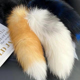 Real Fox Fur Tail Keychain Wolf Tail Fur Tassel Bag Charm Tag