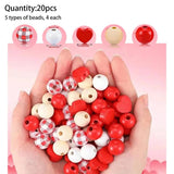 Perforated Wood Loose Bead Set DIY Jewelry Pink Sweetheart Series