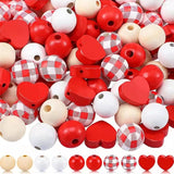 Perforated Wood Loose Bead Set DIY Jewelry Pink Sweetheart Series