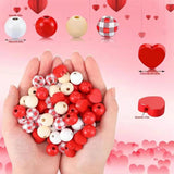 Perforated Wood Loose Bead Set DIY Jewelry Pink Sweetheart Series