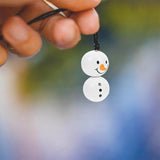 20 Wooden Beads DIY Snowman Colorful Christmas Accessories Round