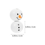 20 Wooden Beads DIY Snowman Colorful Christmas Accessories Round
