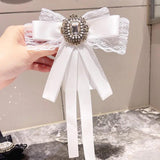 Exaggerated Rhinestone Bow Brooch Jewelry for Women