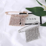 Crystal Tassel Chain Brooches Women's Pins for Jewelry