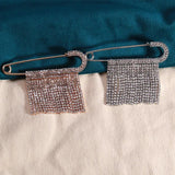Crystal Tassel Chain Brooches Women's Pins for Jewelry
