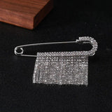 Crystal Tassel Chain Brooches Women's Pins for Jewelry