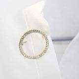 Round Rhinestone Pearl Brooch Shawl Clip Crystal Brooch Ladies Gift