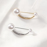 Round Rhinestone Pearl Brooch Shawl Clip Crystal Brooch Ladies Gift