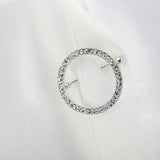 Round Rhinestone Pearl Brooch Shawl Clip Crystal Brooch Ladies Gift