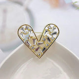 Round Rhinestone Pearl Brooch Shawl Clip Crystal Brooch Ladies Gift