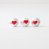 20Pcs Pink Heart Printed Wooden Beads for Bracelets Making