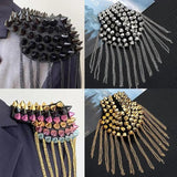 Punk Shoulder Epaulet Brooch Dress Decoration