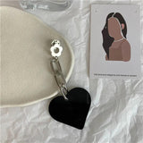 Heart Shape Pendant Yakeli Brooch Hip-hop Punk Micro Chapter