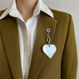 Heart Shape Pendant Yakeli Brooch Hip-hop Punk Micro Chapter