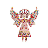 Hand-Painted Angel Girl Alloy Brooch